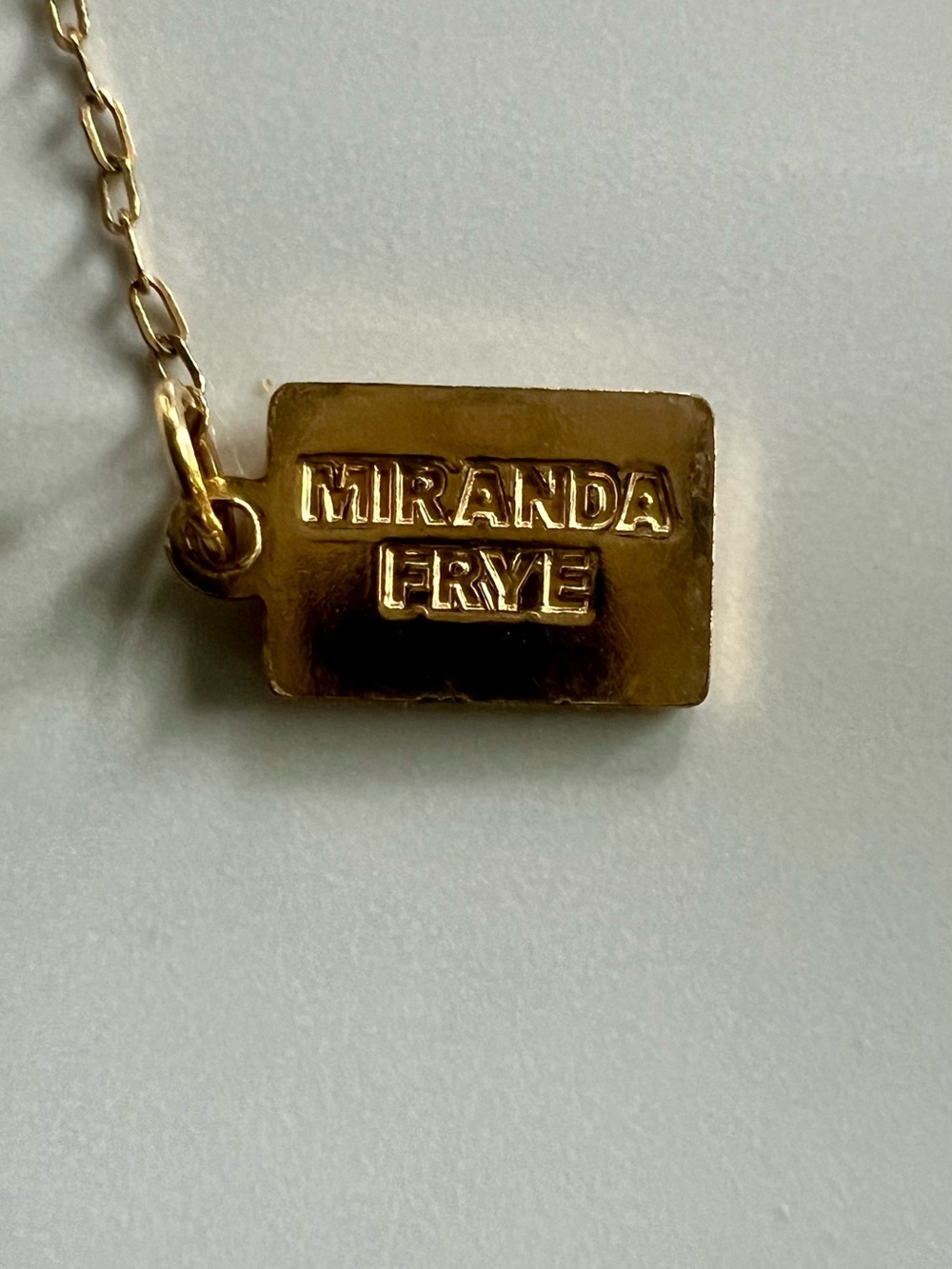 NWOT Miranda Frye 18k-Plate Gold Shell Pendant Necklace with CZ Drop Chain - Picture 4 of 6